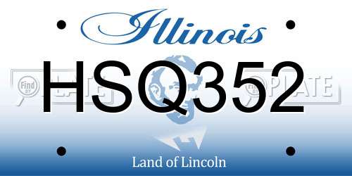 HSQ352 Illinois License Plate