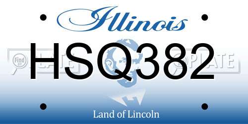 HSQ382 Illinois License Plate