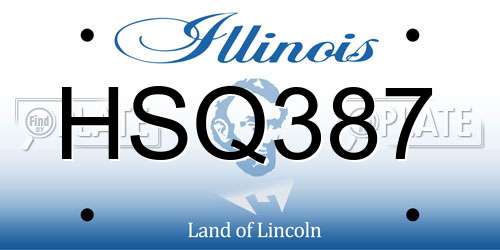 HSQ387 Illinois License Plate
