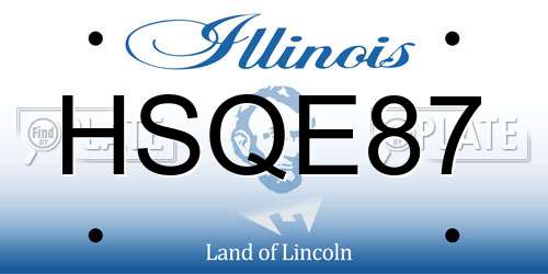 HSQE87 Illinois License Plate