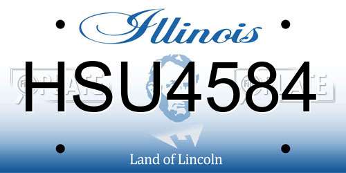 HSU4584 Illinois License Plate
