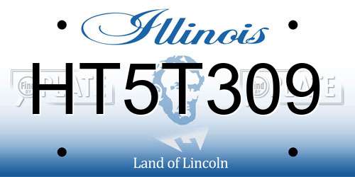 HT5T309 Illinois License Plate