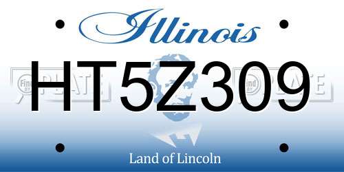 HT5Z309 Illinois License Plate