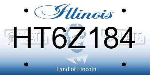 HT6Z184 Illinois License Plate