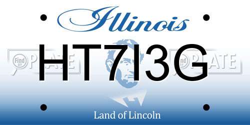 HT7I3G Illinois License Plate
