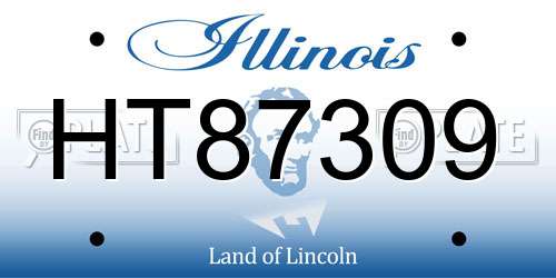 HT87309 Illinois License Plate