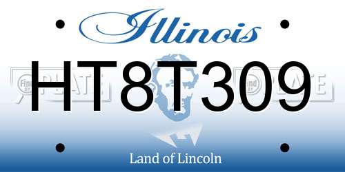 HT8T309 Illinois License Plate