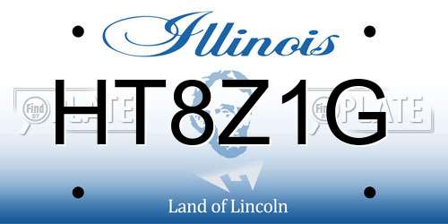 HT8Z1G Illinois License Plate