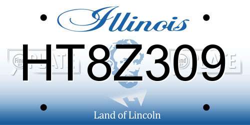 HT8Z309 Illinois License Plate