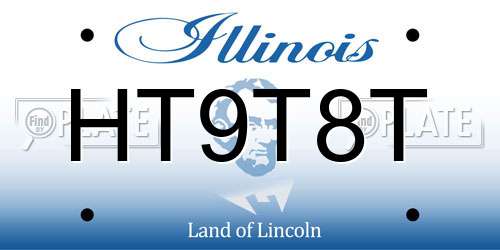 HT9T8T Illinois License Plate