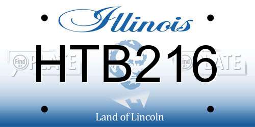 HTB216 Illinois License Plate