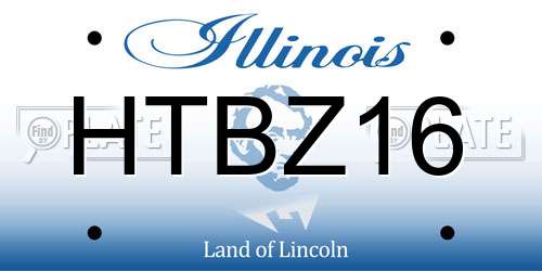 HTBZ16 Illinois License Plate