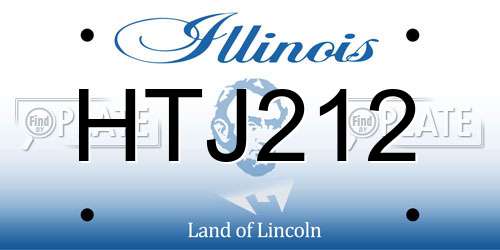 HTJ212 Illinois License Plate