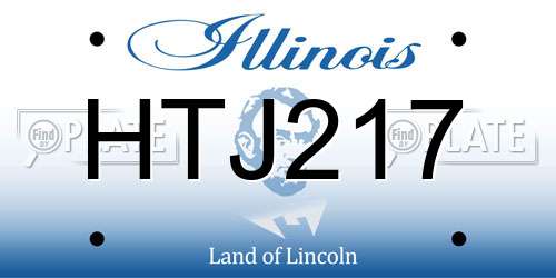 HTJ217 Illinois License Plate