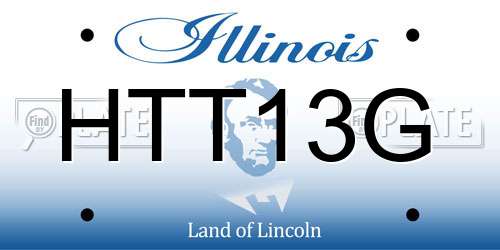 HTT13G Illinois License Plate