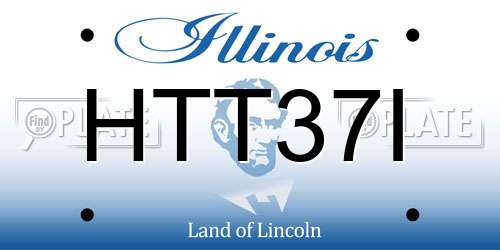 HTT37I Illinois License Plate