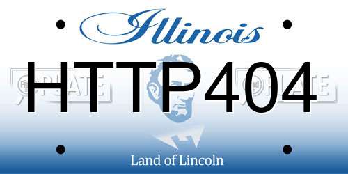 HTTP404 Illinois License Plate