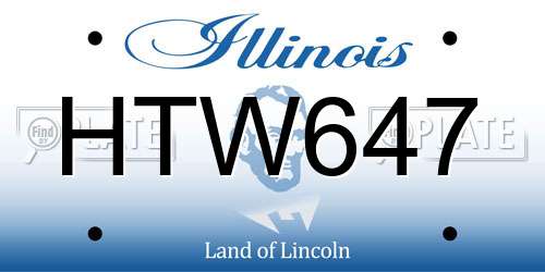 HTW647 Illinois License Plate