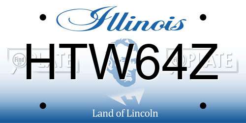 HTW64Z Illinois License Plate