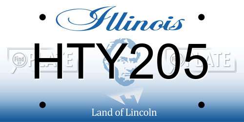 HTY205 Illinois License Plate