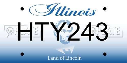 HTY243 Illinois License Plate
