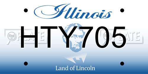 HTY705 Illinois License Plate
