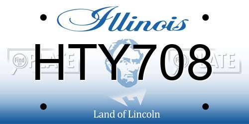 HTY708 Illinois License Plate