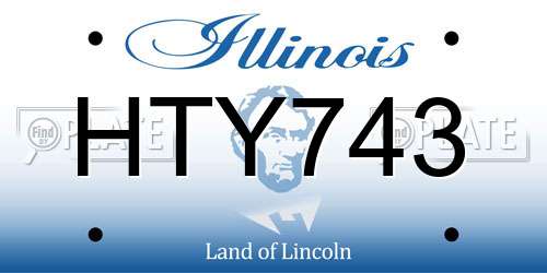 HTY743 Illinois License Plate