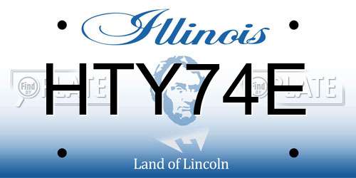 HTY74E Illinois License Plate