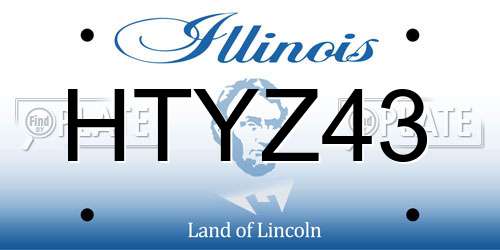 HTYZ43 Illinois License Plate