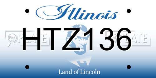 HTZ136 Illinois License Plate