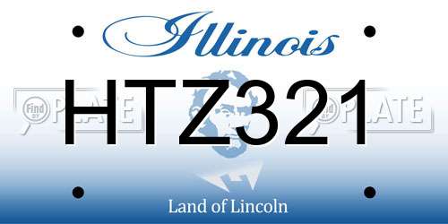 HTZ321 Illinois License Plate