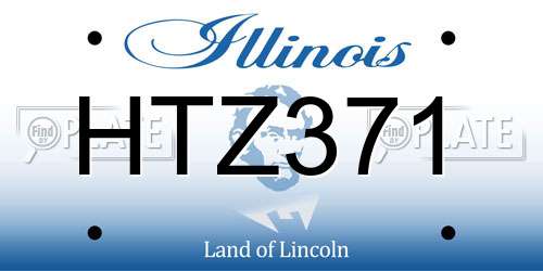 HTZ371 Illinois License Plate
