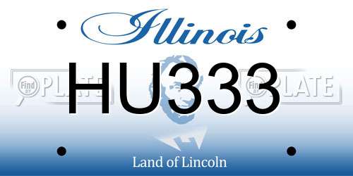 HU333 Illinois License Plate