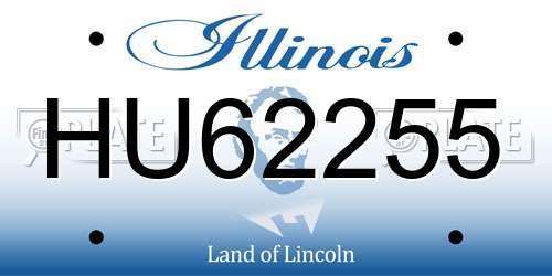 HU62255 Illinois License Plate