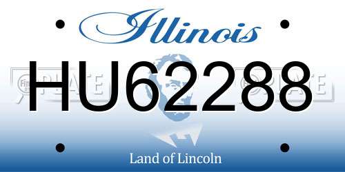 HU62288 Illinois License Plate