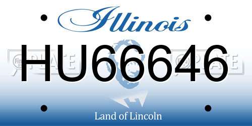 HU66646 Illinois License Plate