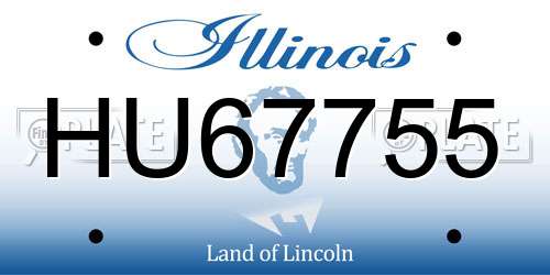 HU67755 Illinois License Plate