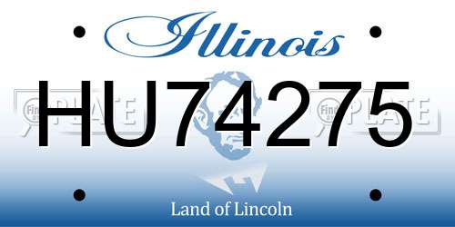 HU74275 Illinois License Plate