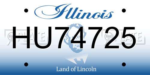 HU74725 Illinois License Plate