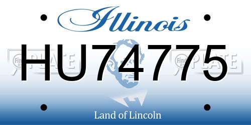 HU74775 Illinois License Plate