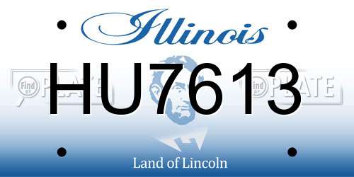 HU7613 Illinois License Plate