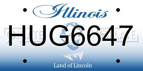 HUG6647 Illinois License Plate