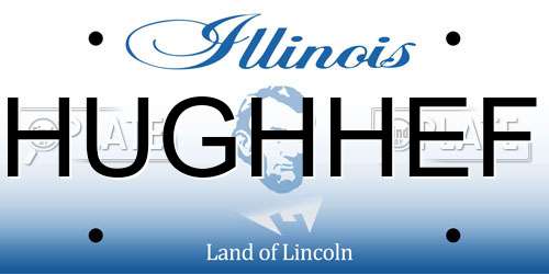 HUGHHEF Illinois License Plate