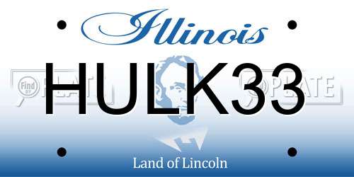 HULK33 Illinois License Plate