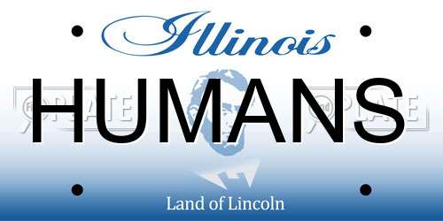 HUMANS Illinois License Plate