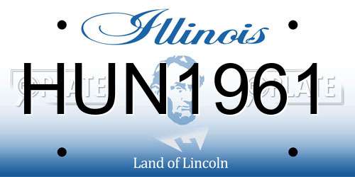 HUN1961 Illinois License Plate