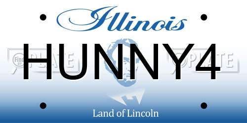 HUNNY4 Illinois License Plate