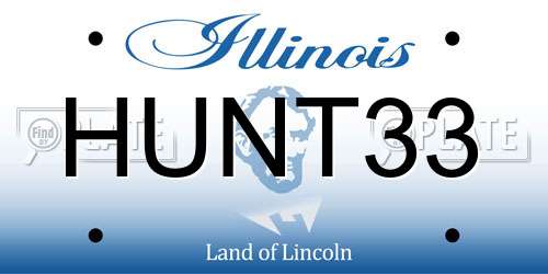 HUNT33 Illinois License Plate