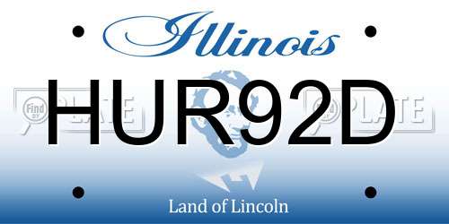 HUR92D Illinois License Plate